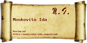 Moskovits Ida névjegykártya