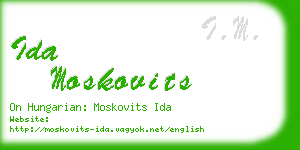 ida moskovits business card